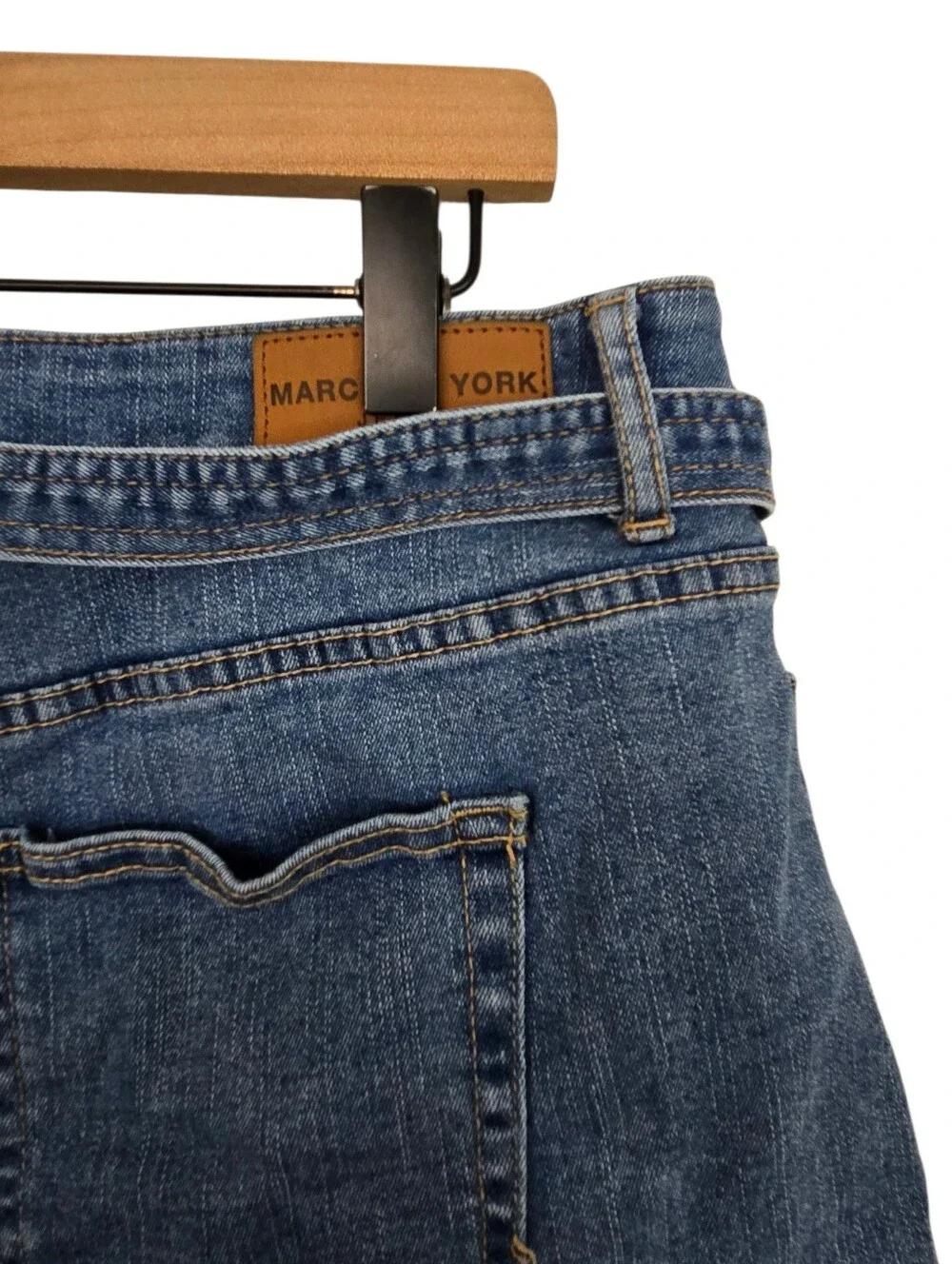 👖 Marc New York Jeans Belted Denim Shorts Size 16 High Rise Classic Blue